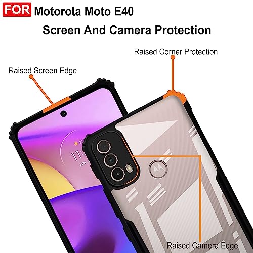 Image of Zapcase Back Case Cover for Motorola Moto E40 | Compatible for Motorola Moto E40 Back Case Cover | Clear Case with Camera Protection | (TPU + PC | Matte Black)