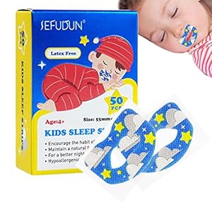Mondtape om te slapen | 50 stuks kindermondtape om te slapen,Liptape voor slaap Anti-piepende ademhaling, helpt bij het ademen van de neus, vermindert zachtjes de mondademhaling Pomrone