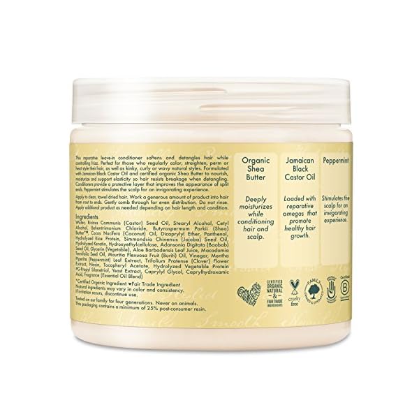 Shea-Moisture-Strengthen-Restore-Leave-In-Conditioner-16-Ounce-Pack-of-1 Shea Moisture Leave in Conditioner with Jamaican Black Castor Oil for Hair Growth, Strengthen & Restore, Vitamin E, Curly Hair Products Safe for use on Hair Color, 15 Oz