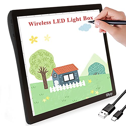 Rechargeable A4 Led Light Box Tracer Wireless LED Light Box for TracingTracing Light Pad Battery or USB Port 5600 Lux LED Light Table,Tracing Light Boxes for Diamond Painting,Nice Gift for Everyone