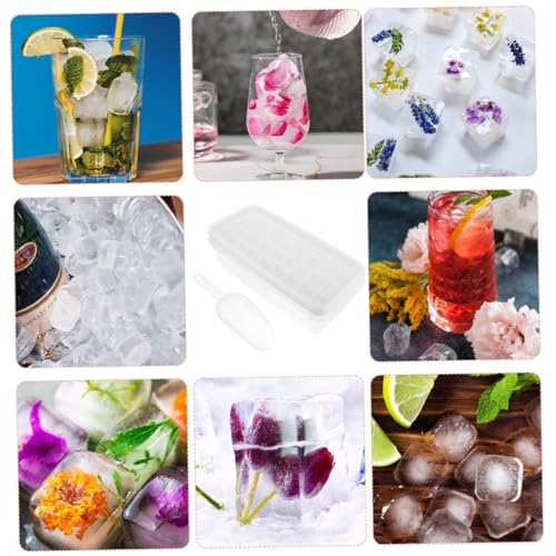 BESPORTBLE 2 sets molde de silicona para cubos de hielo con tapa miniatura 5