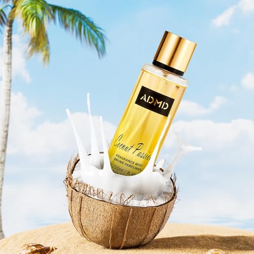 Body Spray, Körperspray Damen, Kokos Duftendes bodyspray, Duftendes Körperspray, Kokos Parfum Spray, Lang Anhaltender Duftspray, Body Splash, Geschenke für Verliebte, Frauen, Mütter