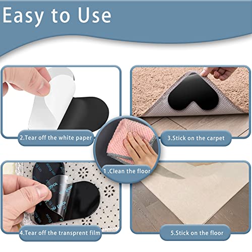 Orikithem Rug Gripper (12 Pack) Prevents Carpet Curling With Double Sided Non-Slip, Reusable For Corners And Sides, Applicable For Hardwood Floors And Tile, For Kitchen/Bedroom/Door Mat… #TOP3