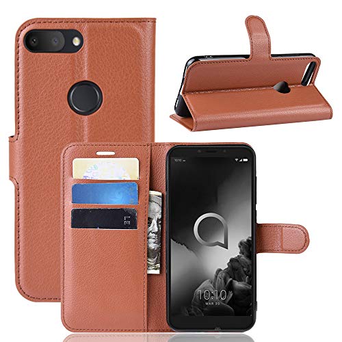 Hülle® Wallet Flip Case for Alcatel 1s (Brown)