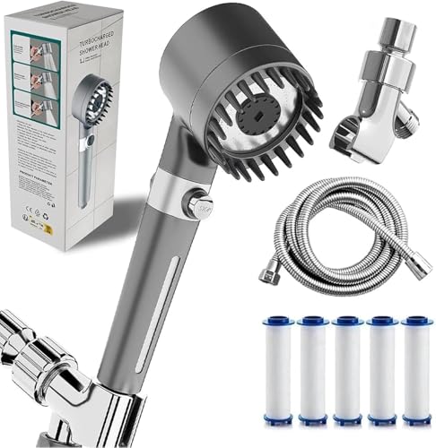 Muravai Shower Head, 2025 NEW Filtered Shower Head for Hard Water, 4 Spray Modes Muravai Filtered Showerhead with 60 Inch Hose & Holder, Built-in Power Wash for Bathroom Cleaning