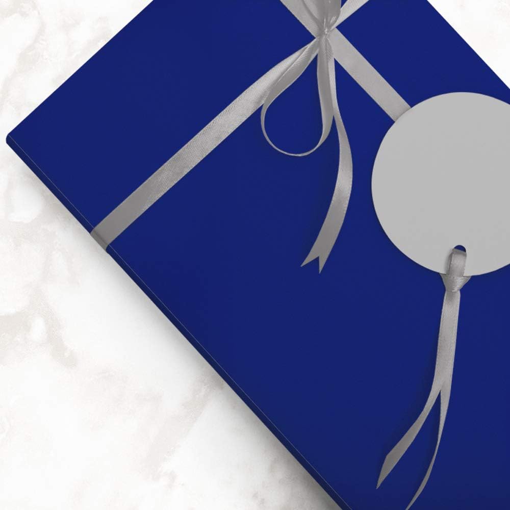JAM Paper Gift Wrap - Glossy Wrapping Paper - 50 Sq Ft Total (30 in x 10 Ft Each) - Royal Blue - 2 Rolls/Pack