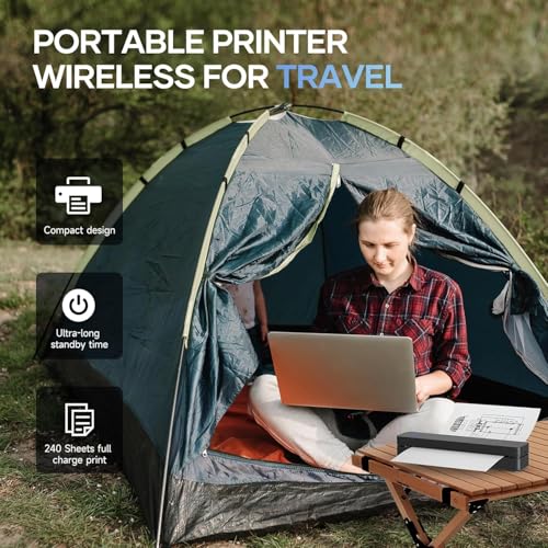 Image of iDPRT Portable-Printer Wireless for Travel,300DPI Inkless Thermal Small Printers for Home Use,Office,Vehicles,Mobile Bluetooth Printer with 200 Sheets 8.5 inch x 11 inch US Letter and Case,for Smartphone & PC