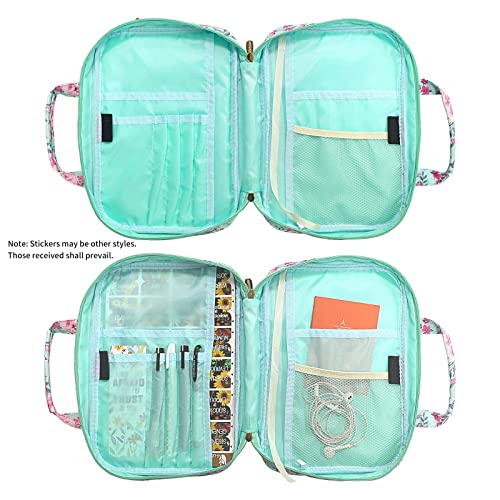 G-LEAF Bible Cover Case/Book Cover Floral Pattern with Handle Fits and Bible Tab for Standard Size Bible,7.5x10.4x2.5 in