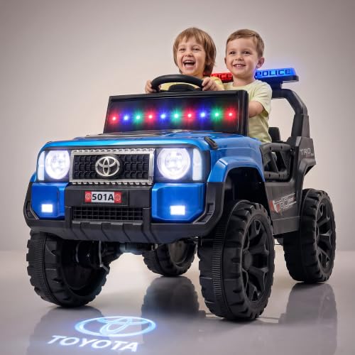Image of Baybee Chase Electric Jeep for Kids | Battery Operated Ride-on with Lights, Music and Swing Mode | Ride on Toy Electric Car with Parental Control | Rechargeable Kid Car to Drive 3 to 8 Years(Blue)