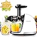 AMZCHEF Slow Juicer BPA-frei Entsafter Gemüse und Obst Profi Entsafter mit Ruhiger Motor & Umkehrfunktion & Saftkanne & Reinigungsbürste（150 Watt/Elfenbeinweiß）