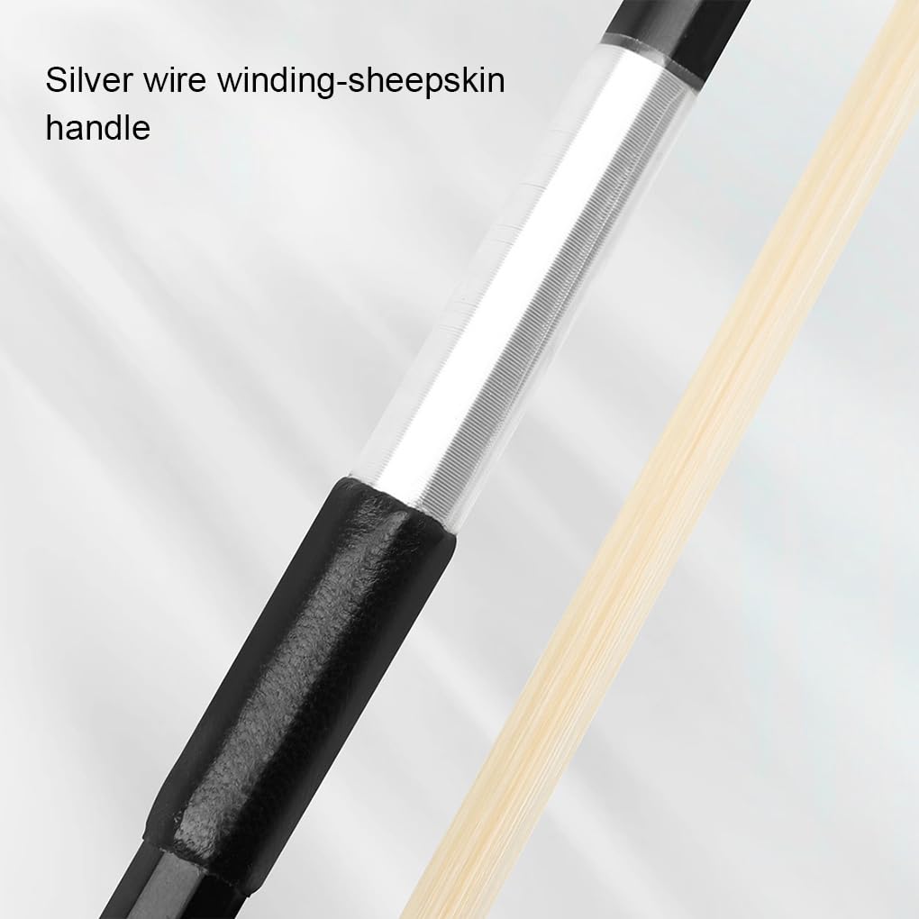 4/4 práctica de crin de caballo arcos fibra carbono accesorios cuerda gran equilibrio Fiddlestick piezas instrumentos musicales, lazo+caja