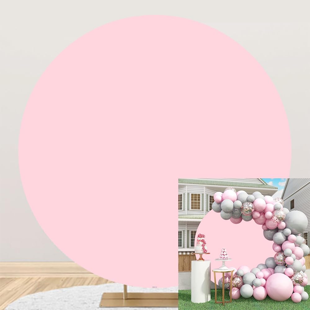 200cm Sfondo Rotondo Rosa Puro Rosa Compleanno Matrimonio Romantico Cerchio Sfondo di Ripresa Panno per Scena di Proposta Baby Shower Decorazione Fotografia Studio Puntelli