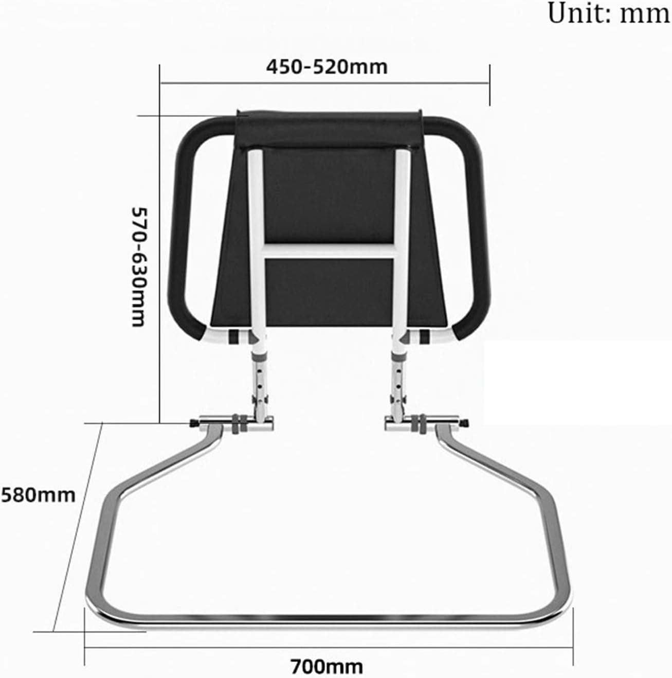 Bed Rail, Foldable Safety Bed Handle Hand Guard, Seniors Bed bar with Storage Pocket, Bedside Standing Assist Grab Bar, Can Hold 300 lbs