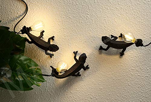 Image of MAYOLA Modern Chameleon Table Lamp,Desk lamp,Night Light,Wall Lamp, Resin Chameleon Lighting Fixture for Living Room, Bedroom, Office,Kids(Wall Lamp, A-Black)