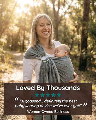 Image of Hip Baby Wrap Ring Sling Carrier for Baby, 8-35 lbs - Midnight | Carrier for Newborns Infants Toddlers, Adjustable Soft Cotton Nursing Support, For Baby Carrying, Ring Sling Baby Carrier