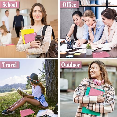 Rosa Glitzer Notizbuch A5 Liniert, 21x14,5cm 80 Blätter Funkelnder Glitzer Löst Sich Nie Ab Teenager Notizbuch Blanko Hardcover Tagebuch Mädchen Geschenk für Schreiben Home Office Schule Arbeit