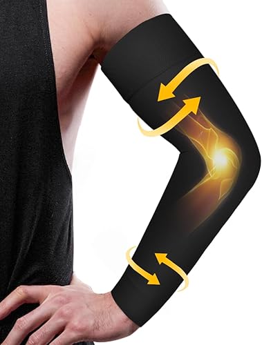 Miniatura 1 de Normers Manga de compresión de linfedema médico de 20-30 mmHg para hombres y mujeres (individual), soporte completo de brazo con banda de silicona