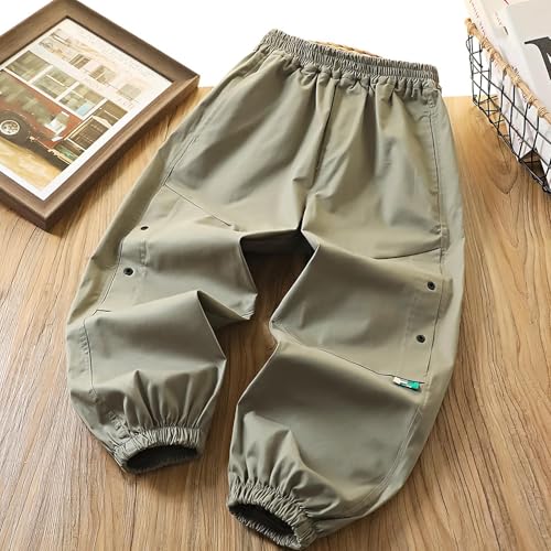 Boys Cargo Pants Casual Solid Color Elastic Wasit Trousers Baggy Fashion Lounge School Pants for Boys 9-12 Years2