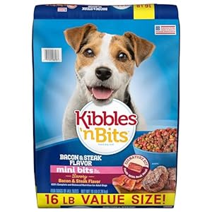 Kibbles ‘n Bits Mini Bits Bacon & Steak Flavor, Dry Small Breed Dog Food, 16-Pound Bag