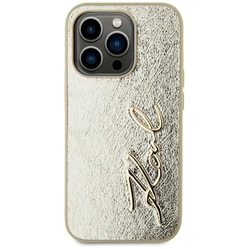 Coque dorée Karl Lagerfeld iPhone 15 Pro Max effet plissé métallique rigide - 3
