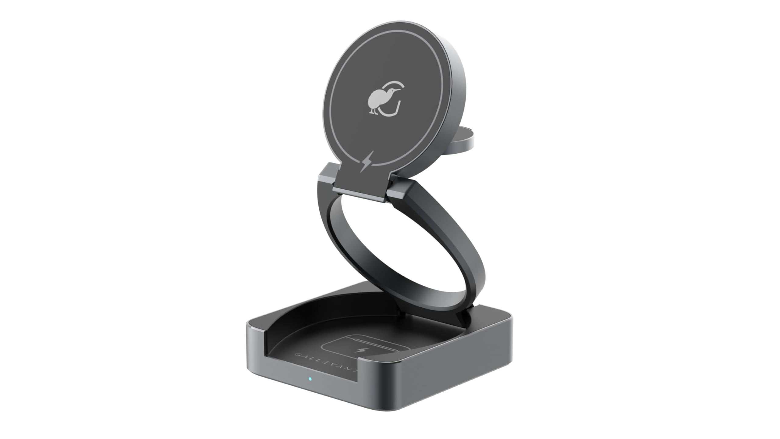 Supporto caricabatterie wireless 3-1, compatibile con MagSafe Certificato Qi2, pieghevole da 15 W, iPhone 16/15/14, Apple Watch Series 9 e versioni precedenti, caricabatterie per auricolari