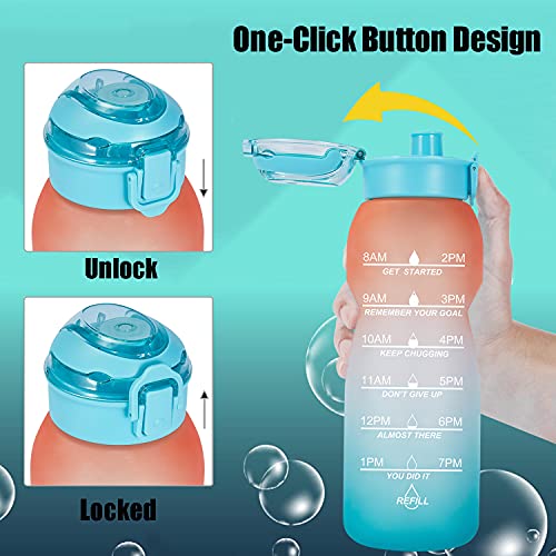 Nooformer 50Oz/0.4 Gallon Water Bottle Motivational With Time Marker, Water Tracker Bottles With Times To Drink Leakproof Water Jug Ensure You Drink Daily Water Throughout The Fitness Day #TOP3