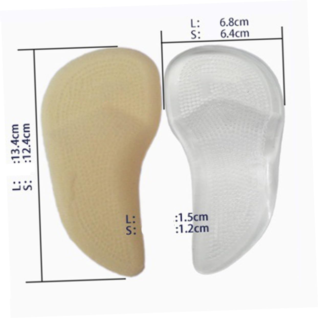 KOMBIUDA Arch Support Insoles for Arch Correction Pad Gel Insoles Comfortable Footwear Inserts Breathable (l 41-46)