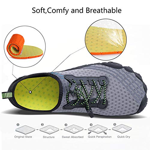 Image of MAYZERO Water Shoes Men Women Swim Surf Shoes Beach Pool Shoes Wide Toe Hiking Aqua Shoes Winter House Slippers