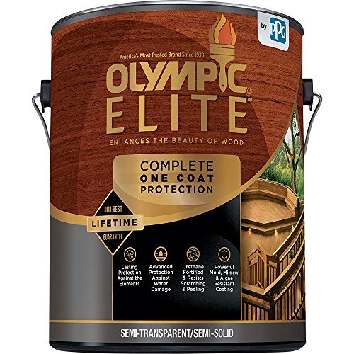 Olympic Stain 80115 Elite Woodland Oil Stain, 1 Gallon, Red Cedar