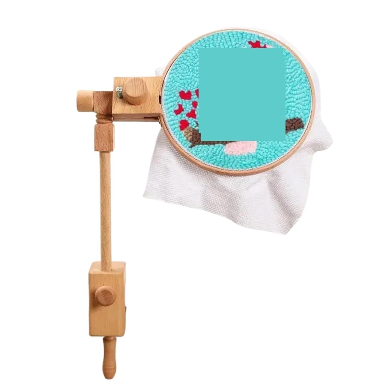 Ramka do haftu krzyżykowego, Drewniany stojak na tamborek Cross Stitch Frame Możliwość obrotu o 360 stopni(03-with 20cm Hoop)