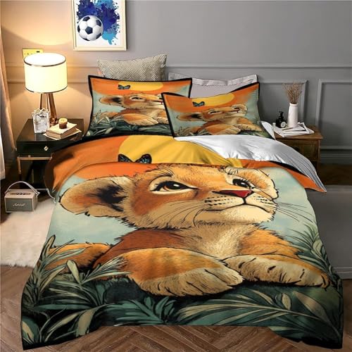 Housse de couette lionceau microfibre anti acarien pour peau sensible