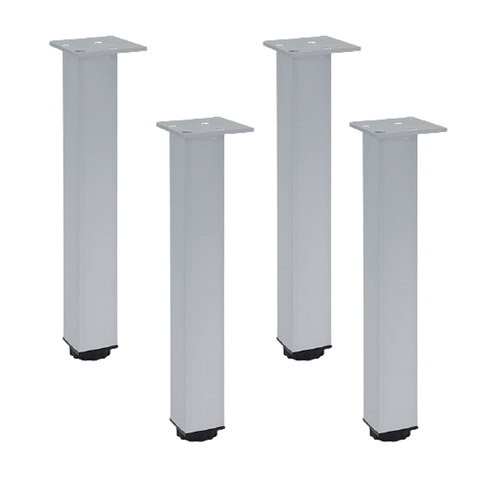 Patas para sofá y mueble de baño en metal cuadrado regulable de 80mm plata
