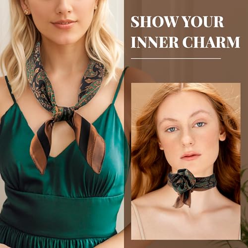 Silk Feeling Head Hair Scarf for Women Neck Square Scarves 27.5”X27.5” Birthday Mother's Day Gifts2