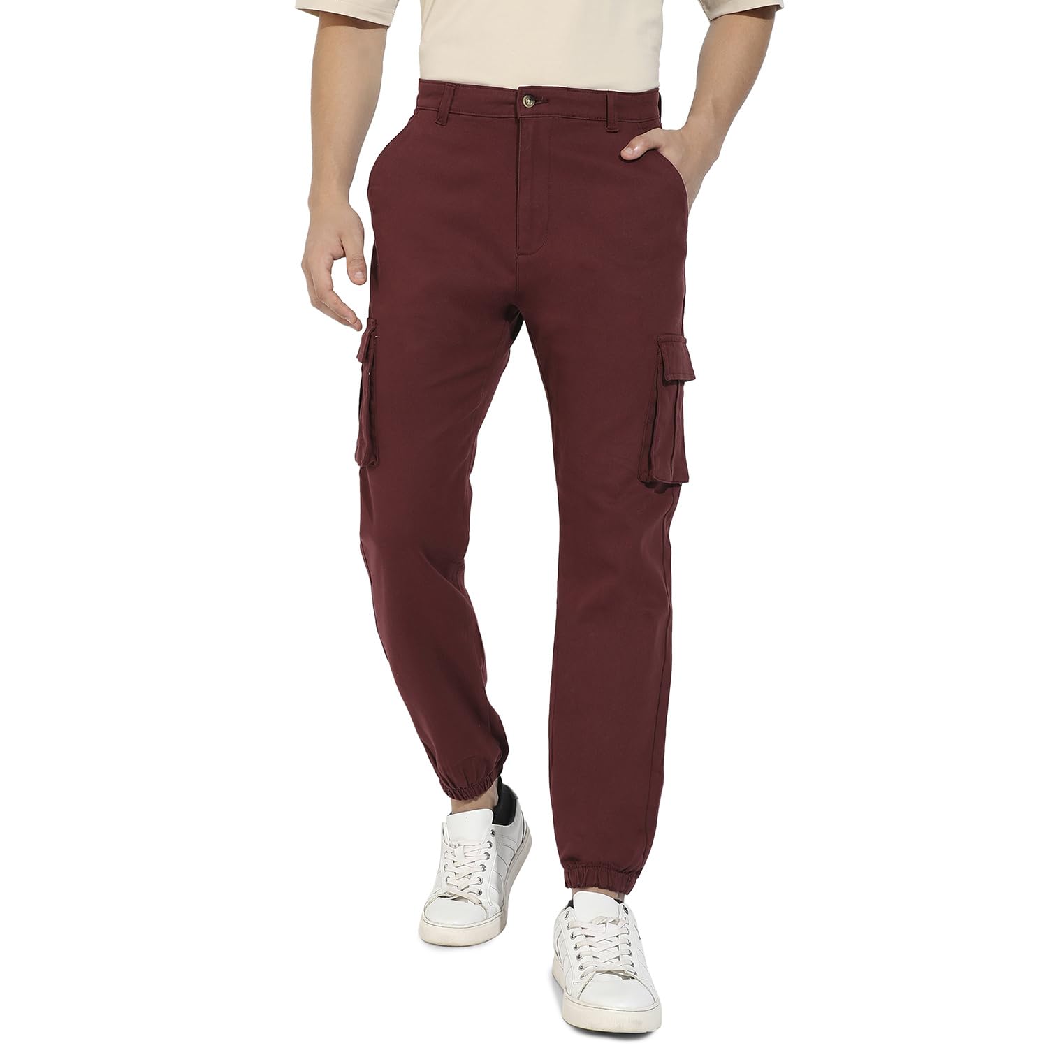 cahoot Men's Regular Fit Low Rise Cargo Pant-picture-11
