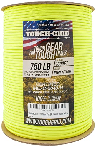 Image of TOUGH-GRID 750 Paracord, 100% Nylon, Made in USA, Type IV Mil-Spec Cord