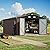 Greesum 10×14 FT Outdoor Storage Shed, Metal Storaged Sheds Without Floor, Tool Sheds with Lockable Doors and Sloping Roof for Garden, Patio, Brown