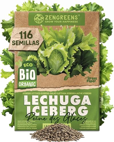 ZenGreens® - Semillas de lechuga icebergbio - verduras para cultivar fácilmente en el jardín, balcón o parterre elevado - hortalizas - ice queen