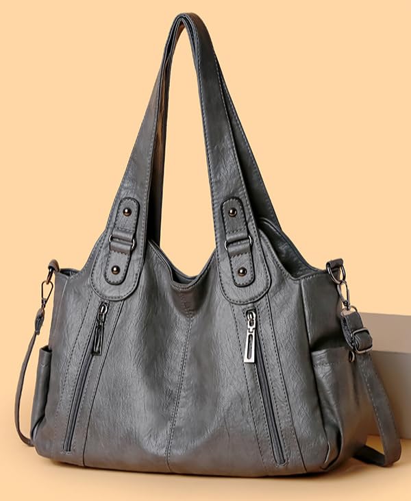 Crossbody Bags for Women Designer Faux Leather Handbags Retro Large Size Shoulder Bag Bucket Purse Vintage Hobo2