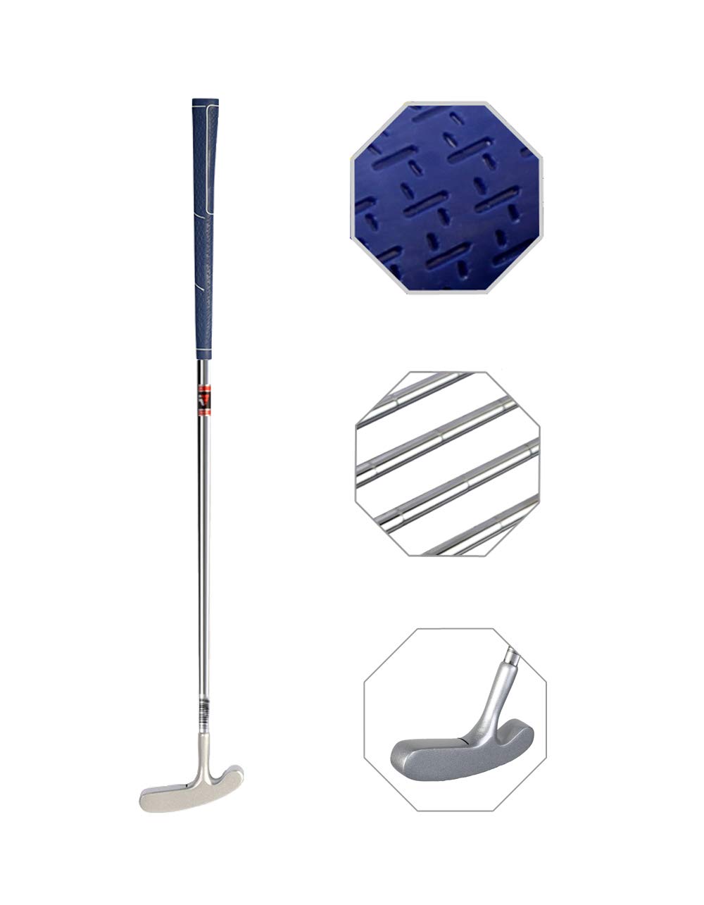 Two Way Junior Golf Putter Stainless Steel Kids Putter Both Left and Right Handed Easily Use for Kids Ages 6-8(Silver Head+Blue Grip,27 inch,Age 6-8)