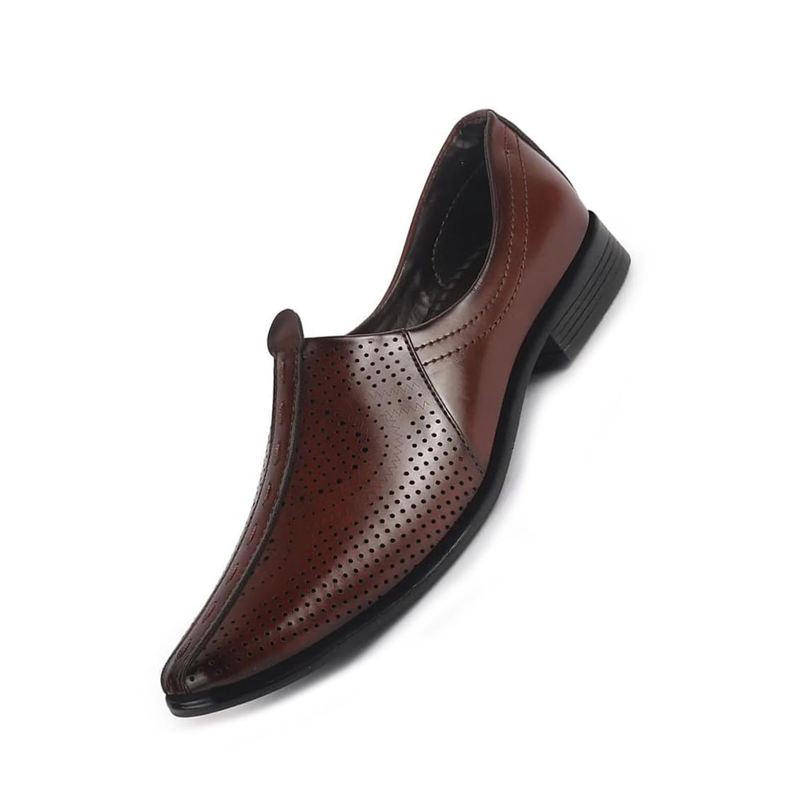Men Laser Cut Ethnic Slip On Juttis and Mojaris for Wedding | Prom Slip-On Shoes with Soft Cushioned Insole | Traditional Kurtas Shoes | Flexible TPR Sole-image-32