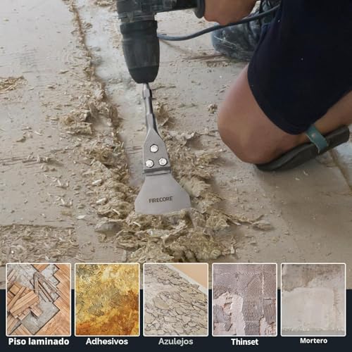 Miniatura 7 de Firecore Cincel Sds Plus, Espátula Sds Plus, Raspador De Piso 100 300 Mm Para Quitar Baldosas, Hormigón, Mortero, Compatible Para Martillo Demoledor Sds Plus - Fs23412