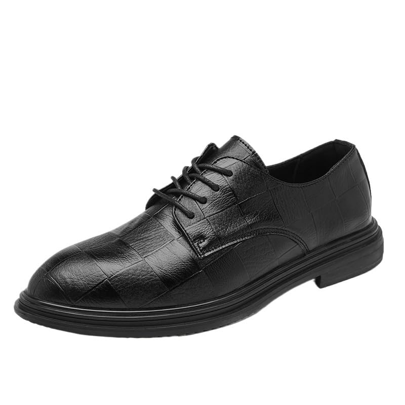 Dress Formal Shoes for Mens Lace-up Uniform Design Non Slip Low Top Platform Uniform Vegan Leather