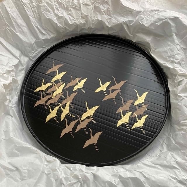 新品】象彦 千羽鶴丸盆 36cm 新品】象彦 千羽鶴丸盆 36cm 【公式通販】