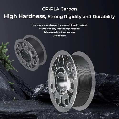 Image of Creality PLA Filament 1.75mm Carbon-Black, 3D Printer Filament 1kg (2.2lbs) Spool, High Toughness & Warp-Free, Dimensional Precision ±0.03mm, Printing Filament for All FDM 3D Printers