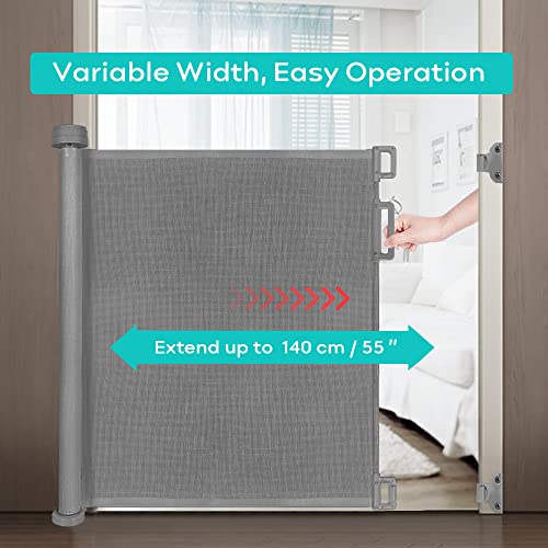 Looxii-Retractable-Safety-Gate-Stair-Safety-Gate-Roll-for-Babies-and-Pets-Extendable-Baby-Barrier-Gate-0-140-cm-Grey