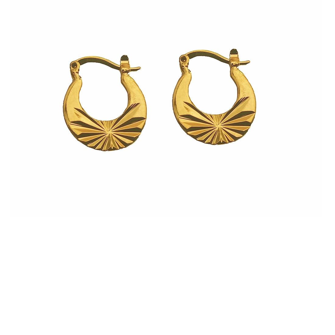 Trending Gold Plated Fancy & Stylish Round Shaped Clip On Metal Punk Barbell Press Earring Hip Hop/Hoop Stud Chandbali/Chand Bali For Men & Womens