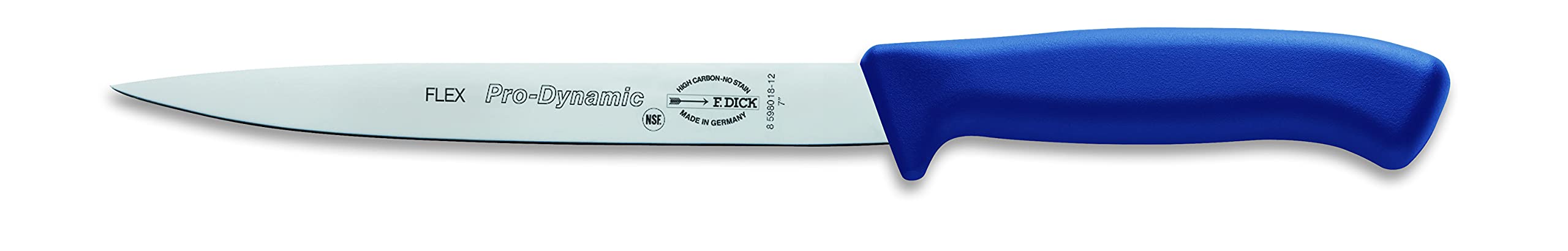 F. Dick ProDynamic Filetiermesser – 18 cm Klinge, X55CrMo14, 56 HRC, blauer Vollkunststoff-Griff