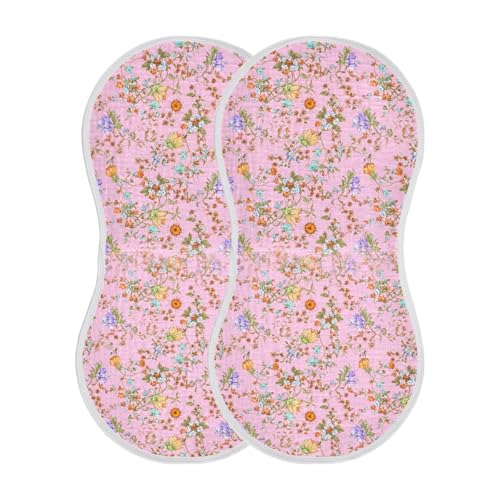Muslin Baby Burp Cloths Set of 1, Soft Absorbent Pastel Floral Cotton Burping Cloth, Milk Spit Up Rags for Newborn Unisex, 22 x 11 Inch2