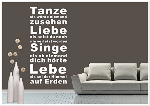 Pegatinas de pared de Decal carácter Citation Disant Tanze ALS würde niemand zusehen...wzt60(090 Plata, set1:ca. 41 x 20 cm