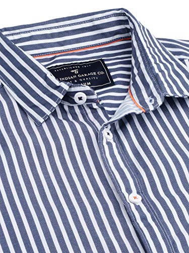 Image of The Indian Garage Co Men Slim Fit Abstract Printed Full Sleeves Spread Collar Casual Shirt